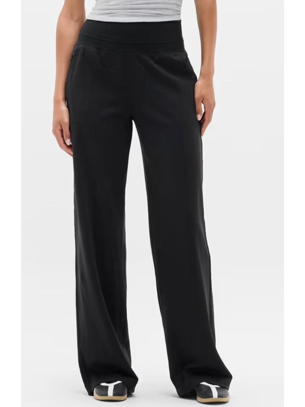 NWT ATHLETA Venice High Rise Wide Leg Pant Black Size Small